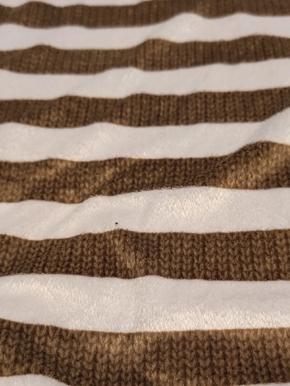Striped Brown and White Baby Blanket